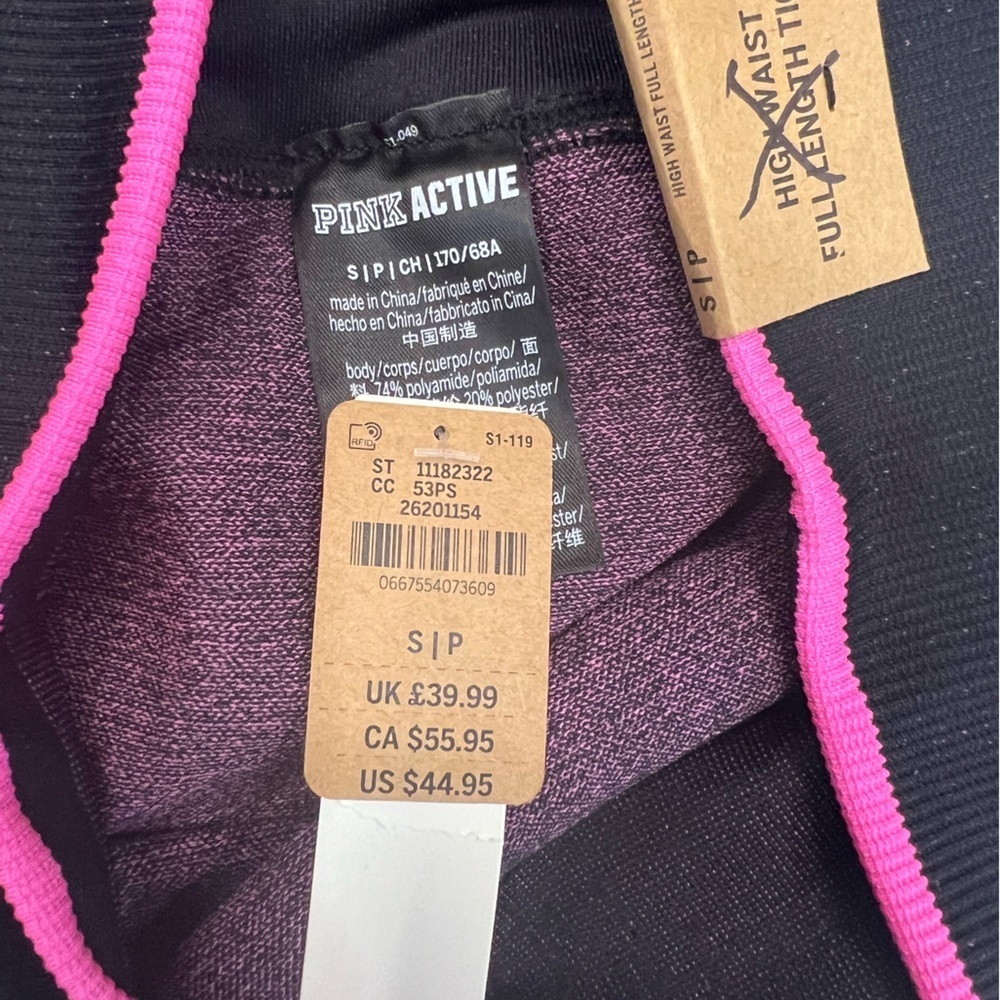 Victoria’s Secret PINK Active NWT High Waist Full Length Tights Leggings Size S - Picture 6 of 9